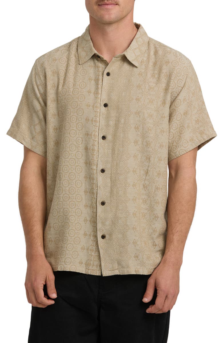 Billabong Needle Garage Jacquard Short Sleeve Button-Up Shirt, Main, color, Bolton