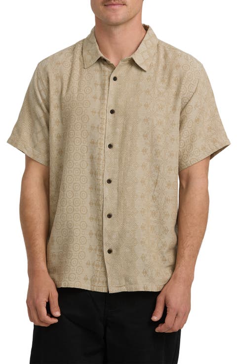 Needle Garage Jacquard Short Sleeve Button-Up Shirt