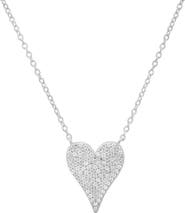 Queen Jewels Elongated Pavé Cubic Zirconia Heart Pendant Necklace