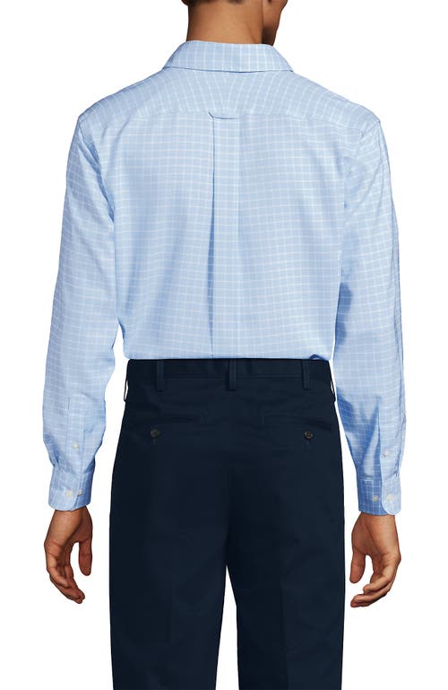 Lands' End Big And Tall Traditional Fit Pattern No Iron Supima Oxford Dress Shirt In Blue