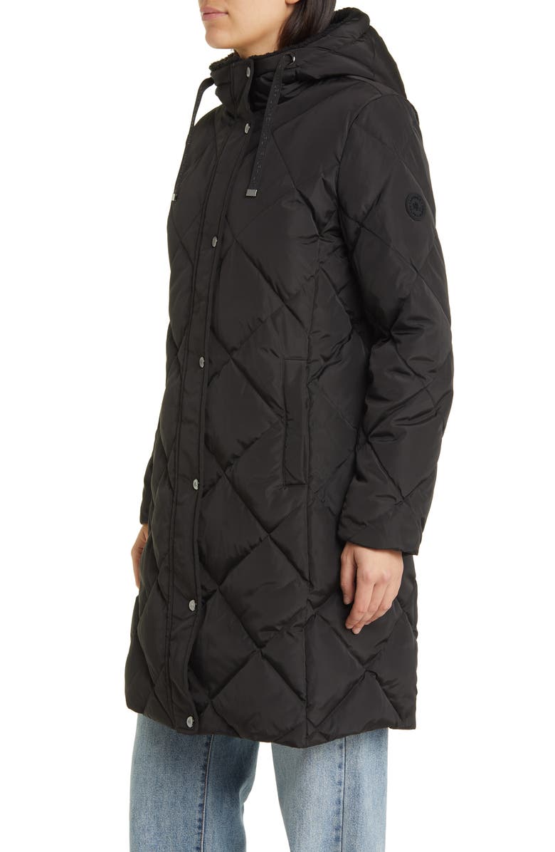Lauren Ralph Lauren Diamond Quilted Hooded Long Puffer Coat, Alternate, color,