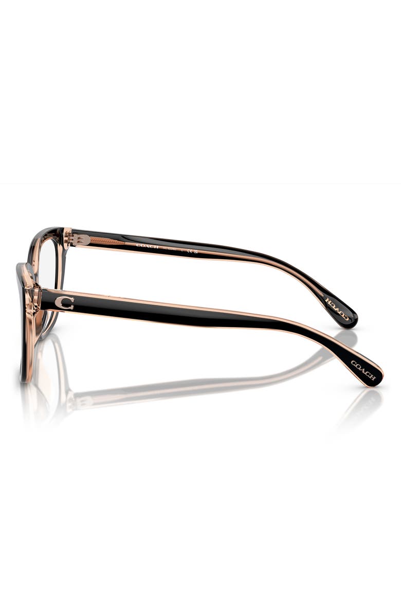 COACH 54mm Square Optical Glasses, Alternate, color, Black / Blush / Demo