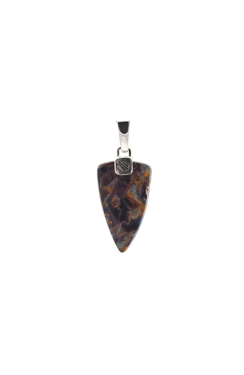 Jan Leslie Pietersite And Sterling Silver Arrow Pendant Necklace, Alternate, color, Brown