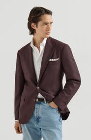 Brunello Cucinelli Mouliné virgin wool twill deconstructed blazer
