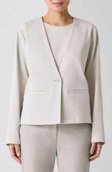 Eileen Fisher V-Neck Organic Cotton Jacket