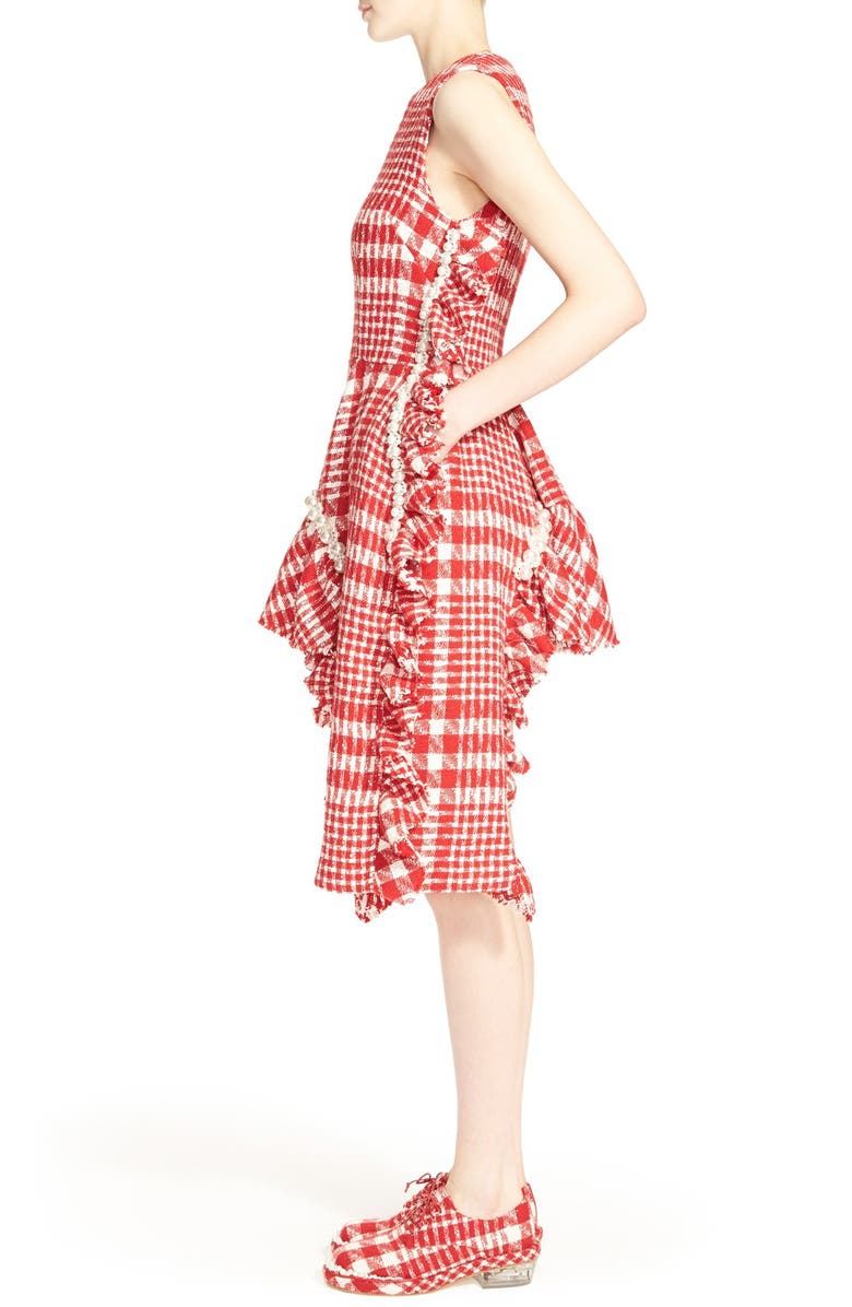 Simone Rocha Plaid Tweed Drop Hem Dress, Alternate, color,
