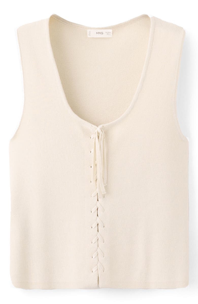 MANGO TEEN Bow Front Sleeveless Top, Main, color, Sand