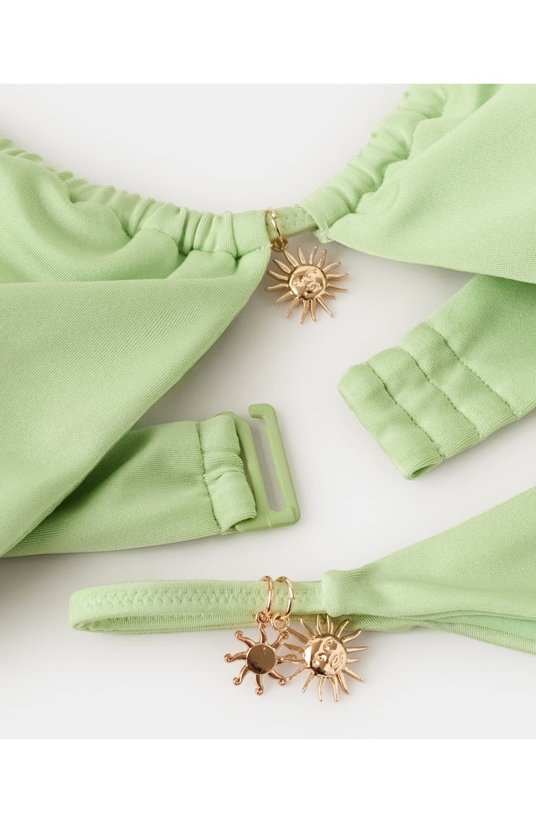 MANGO Charm Bandeau Bikini Top, Alternate, color, Pastel Green