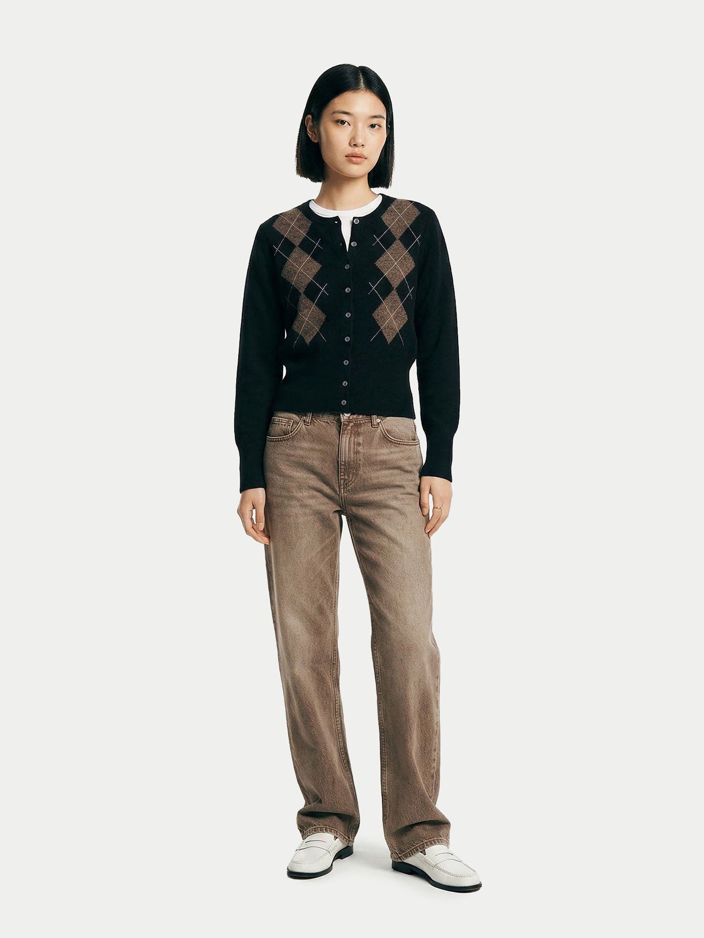 Cashmere Argyle Cardigan - image 2