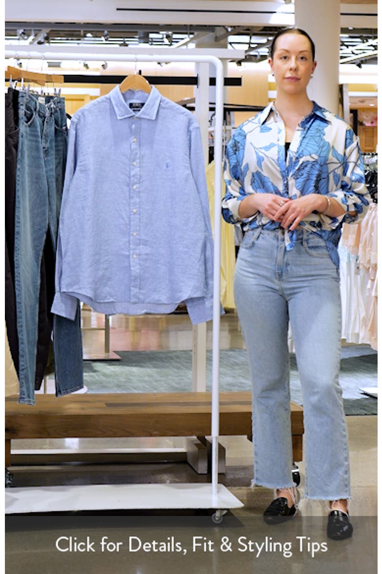 Classic Fit Houndstooth Linen Button-Up Shirt video