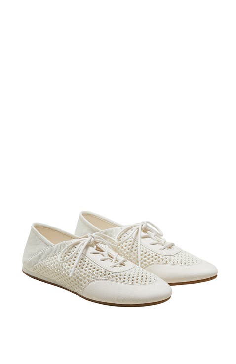 Round-Toe Lace-Up Mesh Sneakers (Yara)