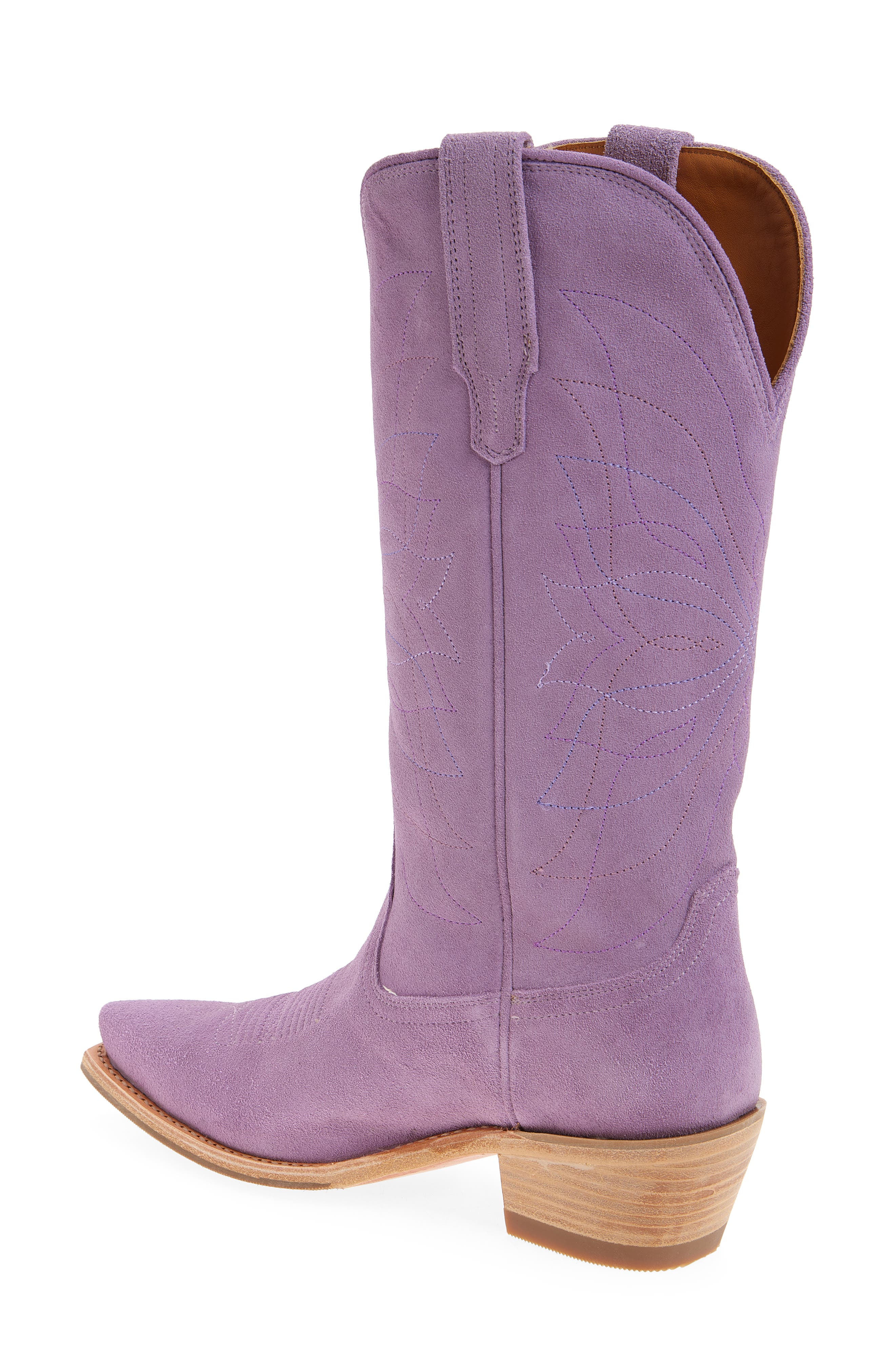 Tecovas The Annie Monarch Suede Western Boot, Alternate, color, Lavender