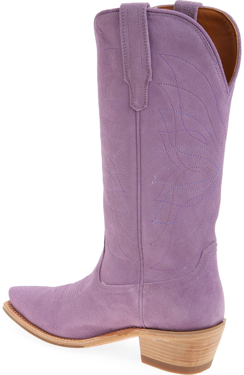 Tecovas The Annie Monarch Suede Western Boot, Alternate, color, Lavender