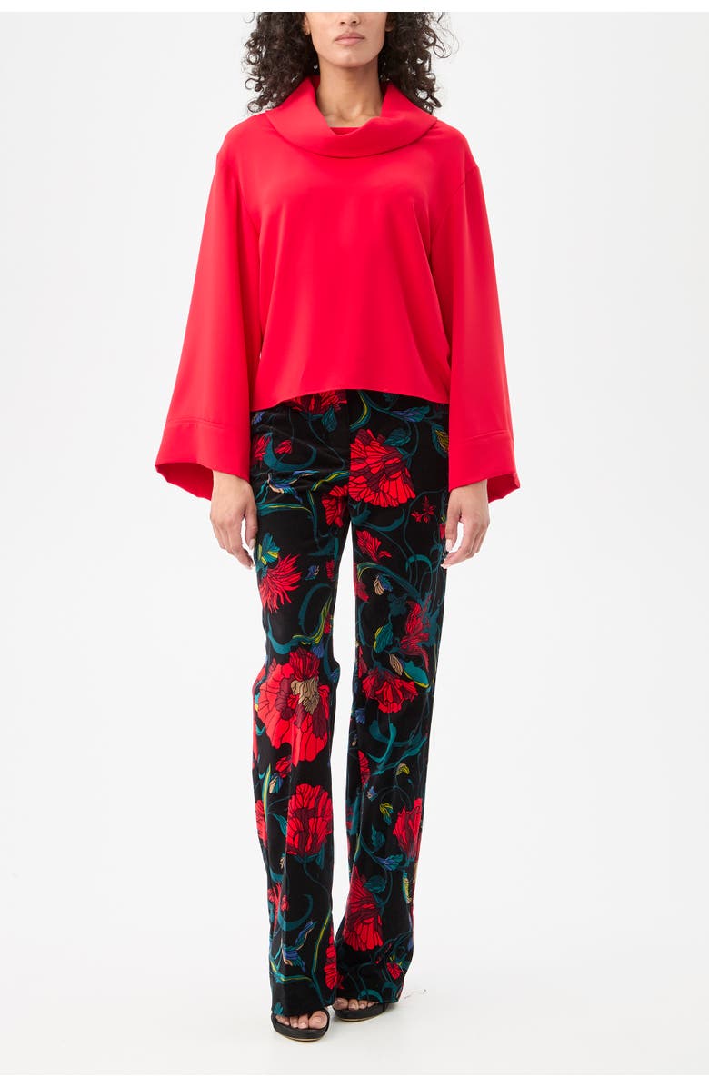 Trina Turk Staged Folded Neckline Top, Alternate, color, Moulin Rouge