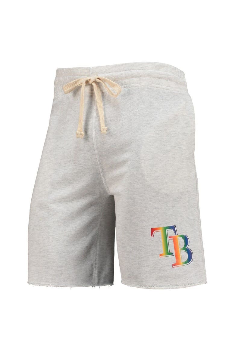 Men's Concepts Sport Oatmeal Tampa Bay Rays Mainstream Logo Terry Tri-Blend Shorts, Alternate, color, Oatmeal