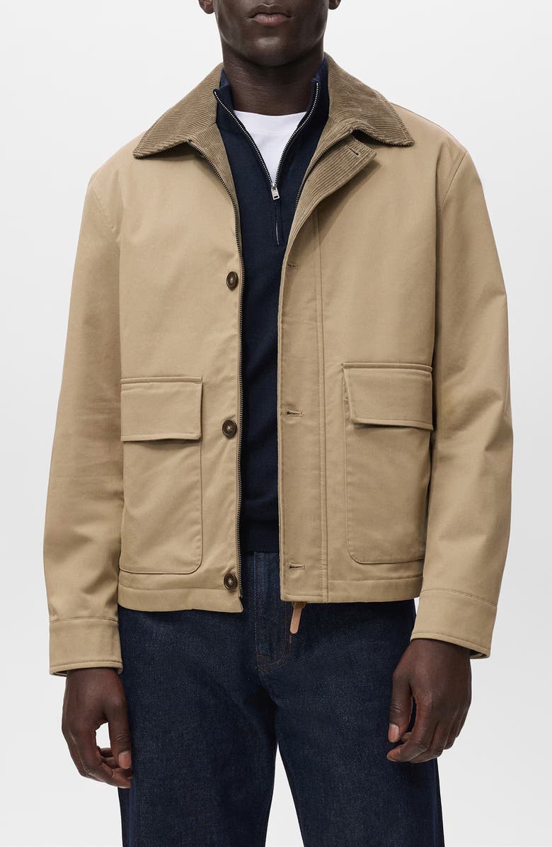 MANGO Water Repellent Jacket, Main, color, Beige