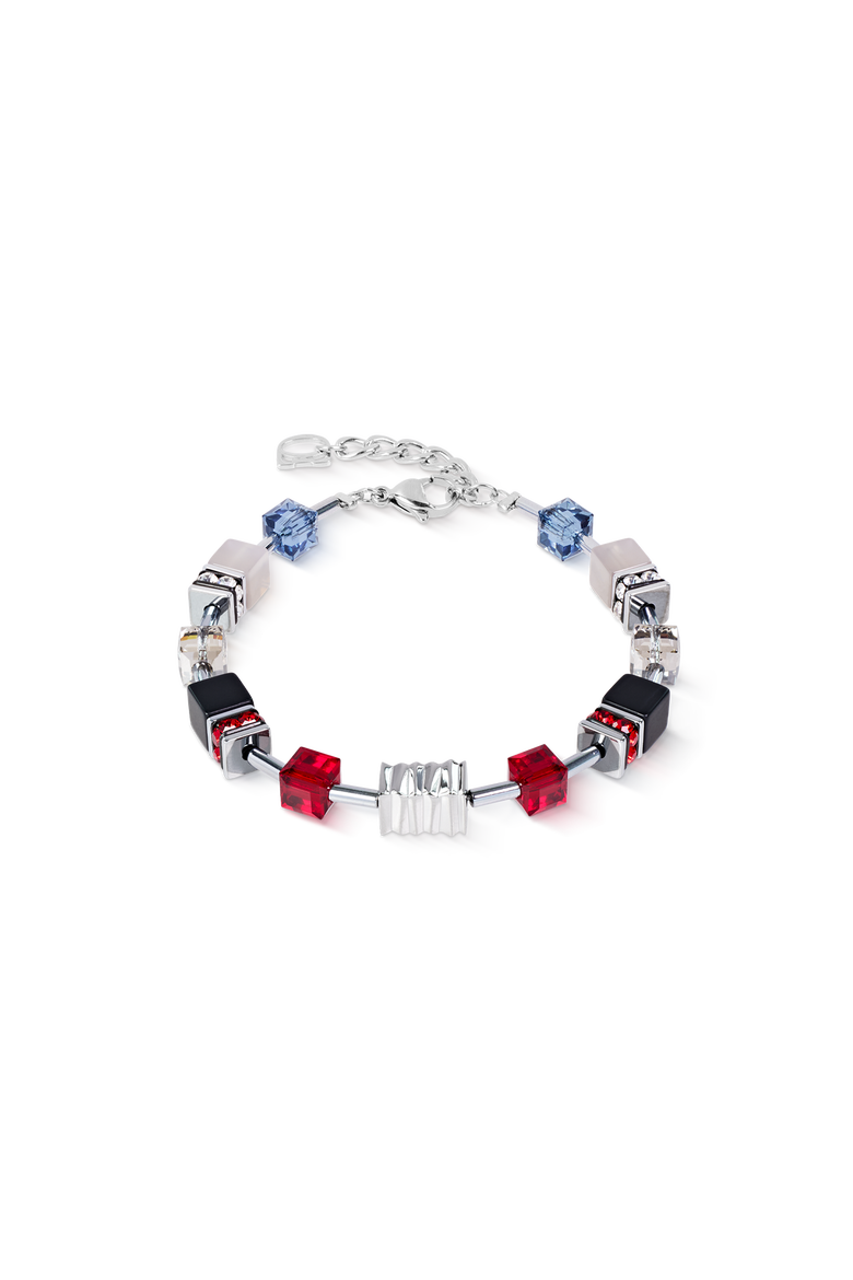 GeoCUBE® Iconic Wave Bracelet, Main, color, Grey-Red