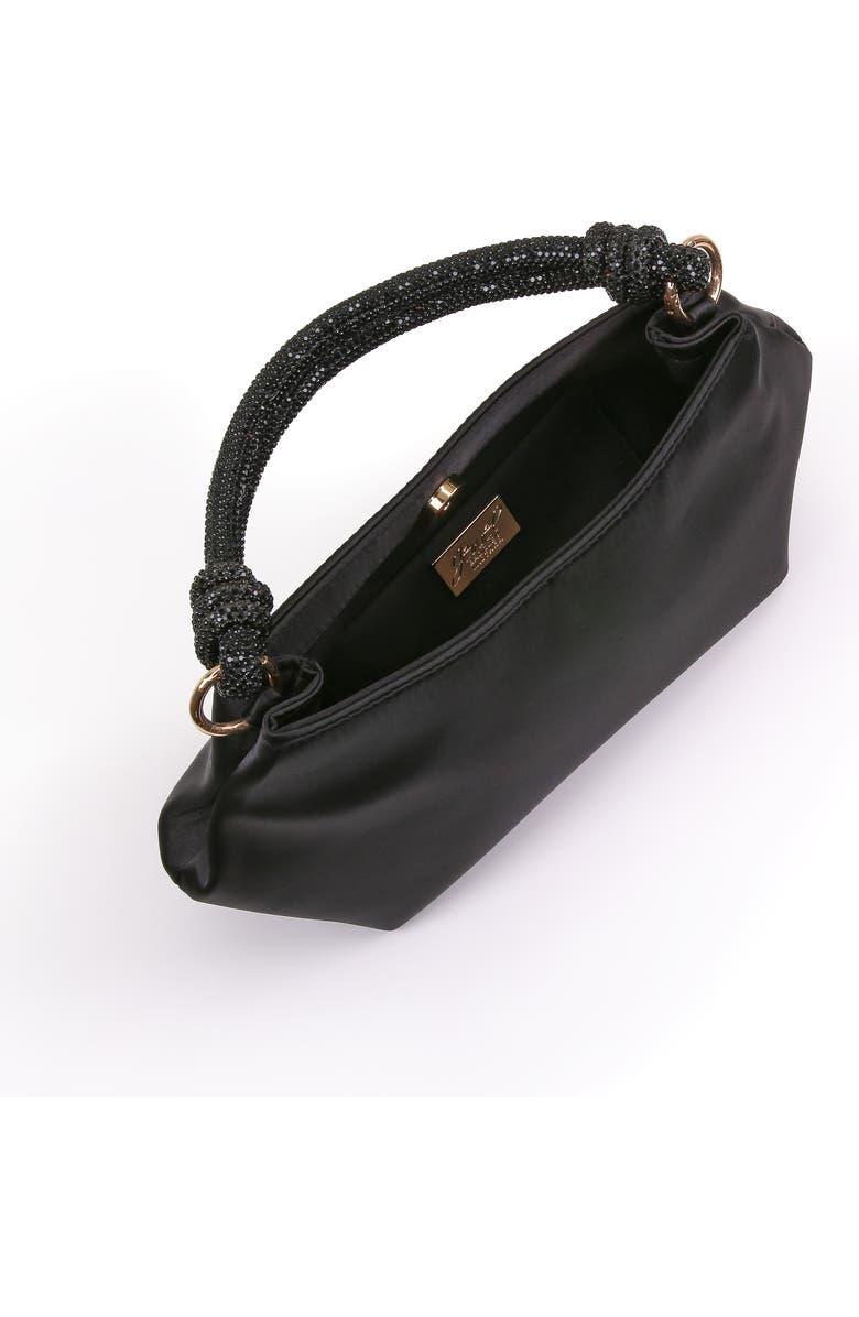 Jewel Badgley Mischka Noelle Crystal Handle Satin Pouch, Alternate, color,