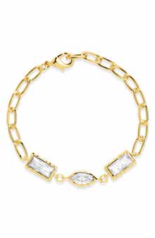 Sterling Forever Tate Cubic Zirconia Chain Bracelet