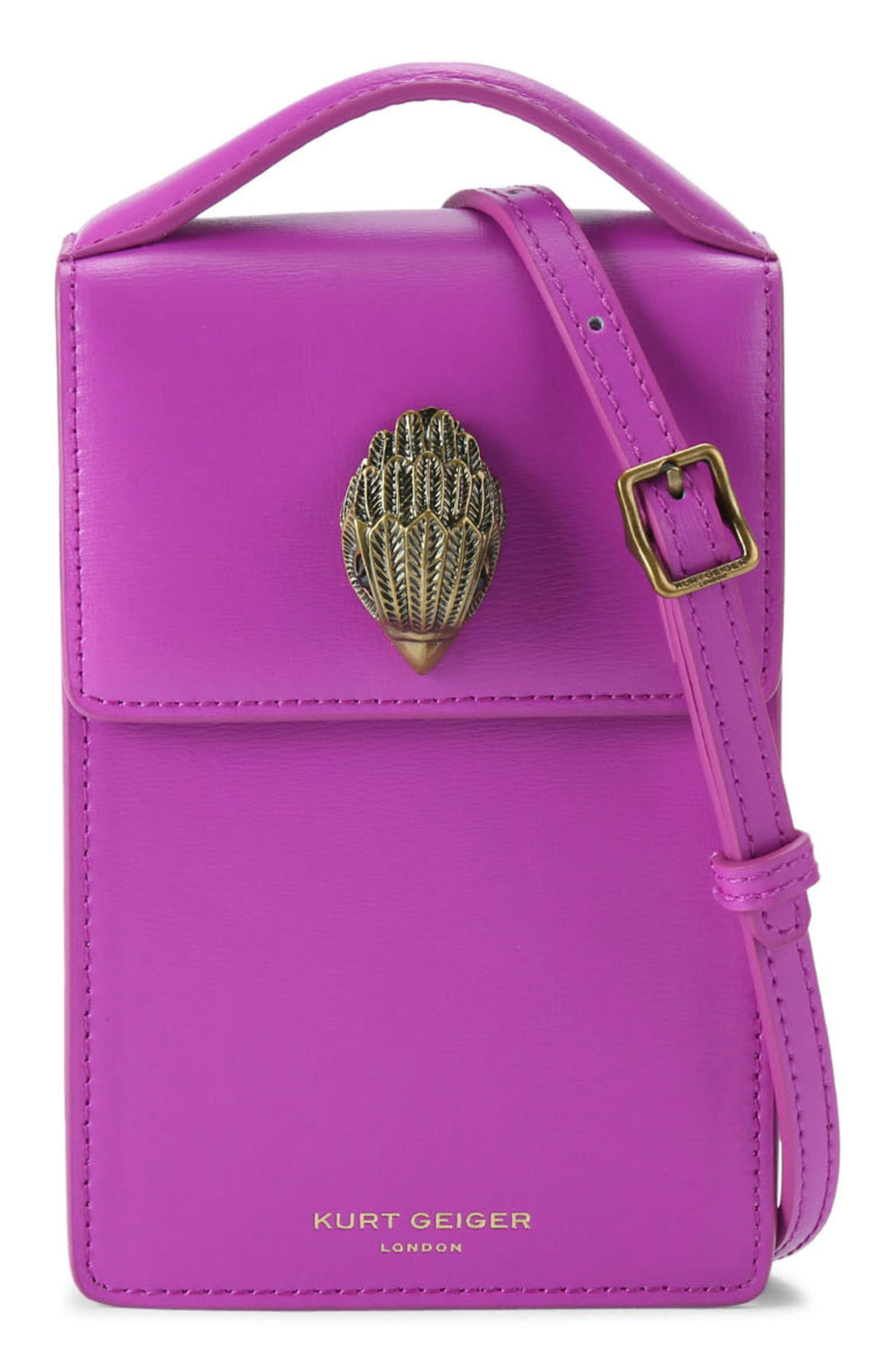 Kurt Geiger London Bond Leather Phone Crossbody Bag, Main, color, 