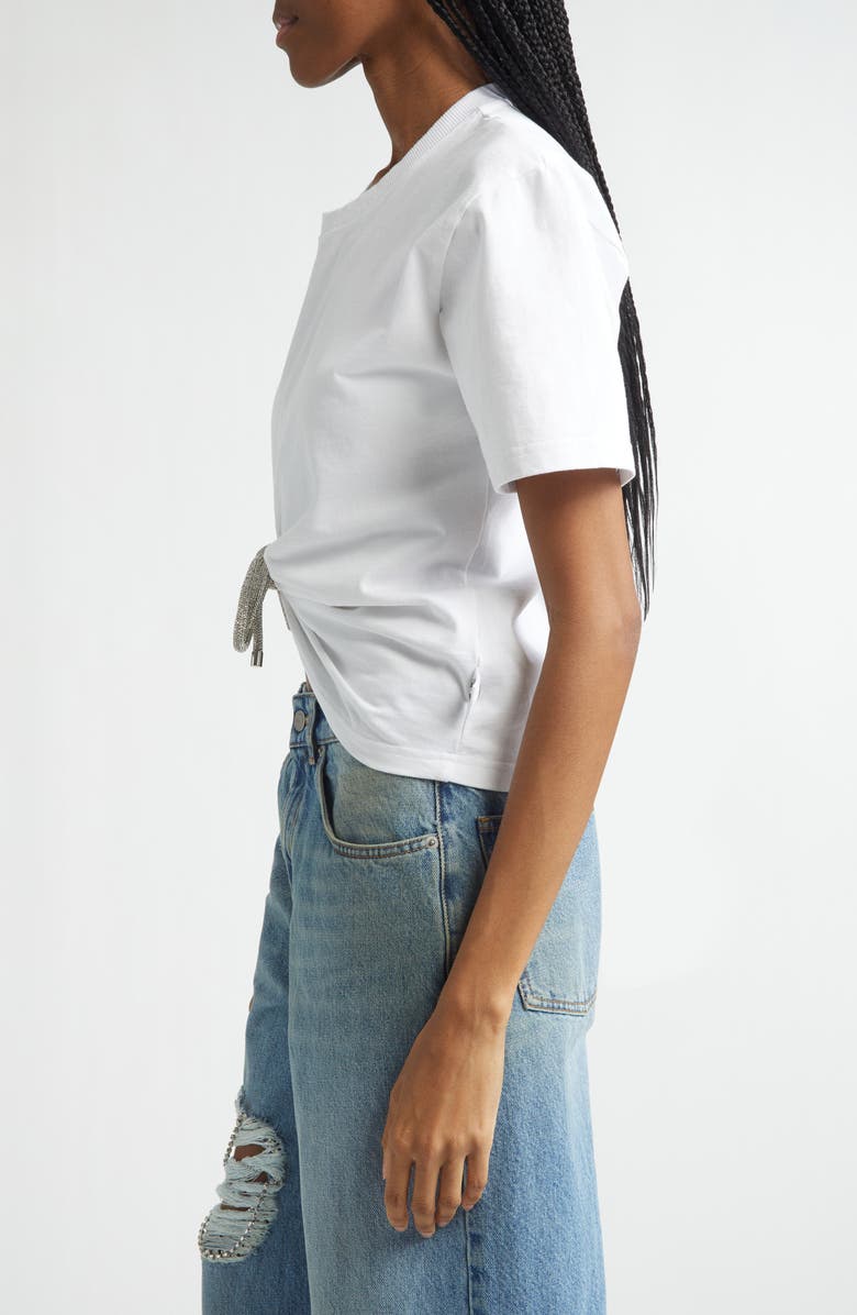 Area Crystal Knot T-Shirt, Alternate, color, White