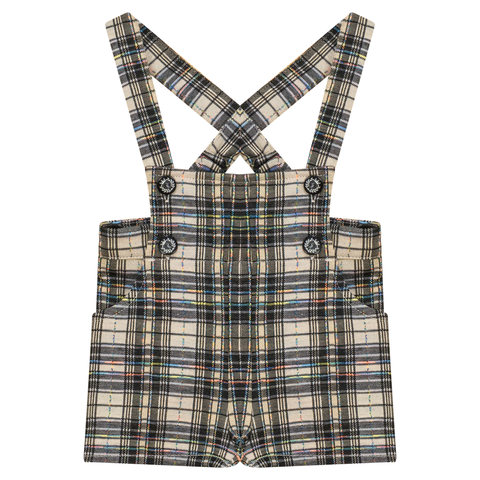 Plaid Short Overall with Strap Closure (Baby)