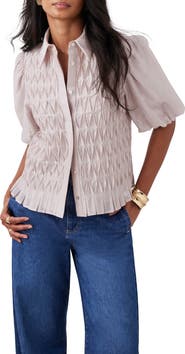 MINT VELVET Puff Sleeve Smock Shirt