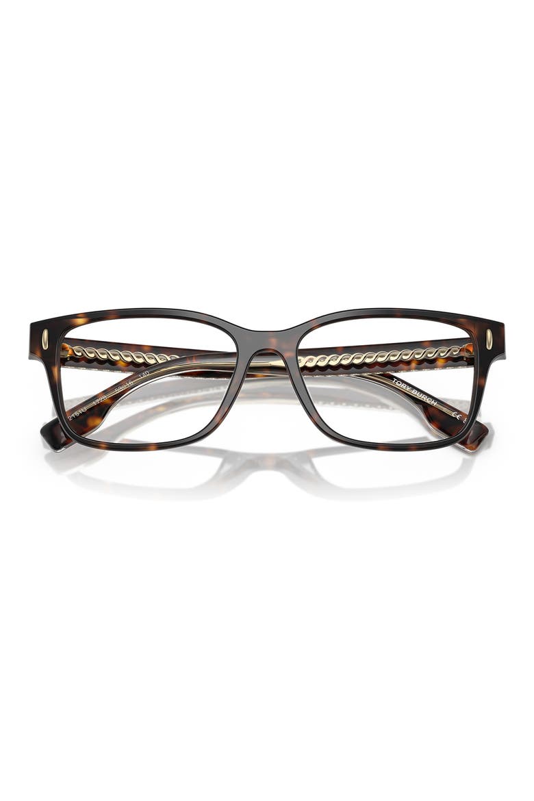 49mm Rectangular Optical Glasses, Alternate, color, DARK TORT