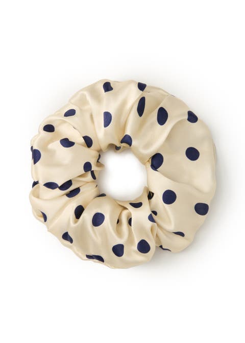Petite Dot Silk Scrunchie