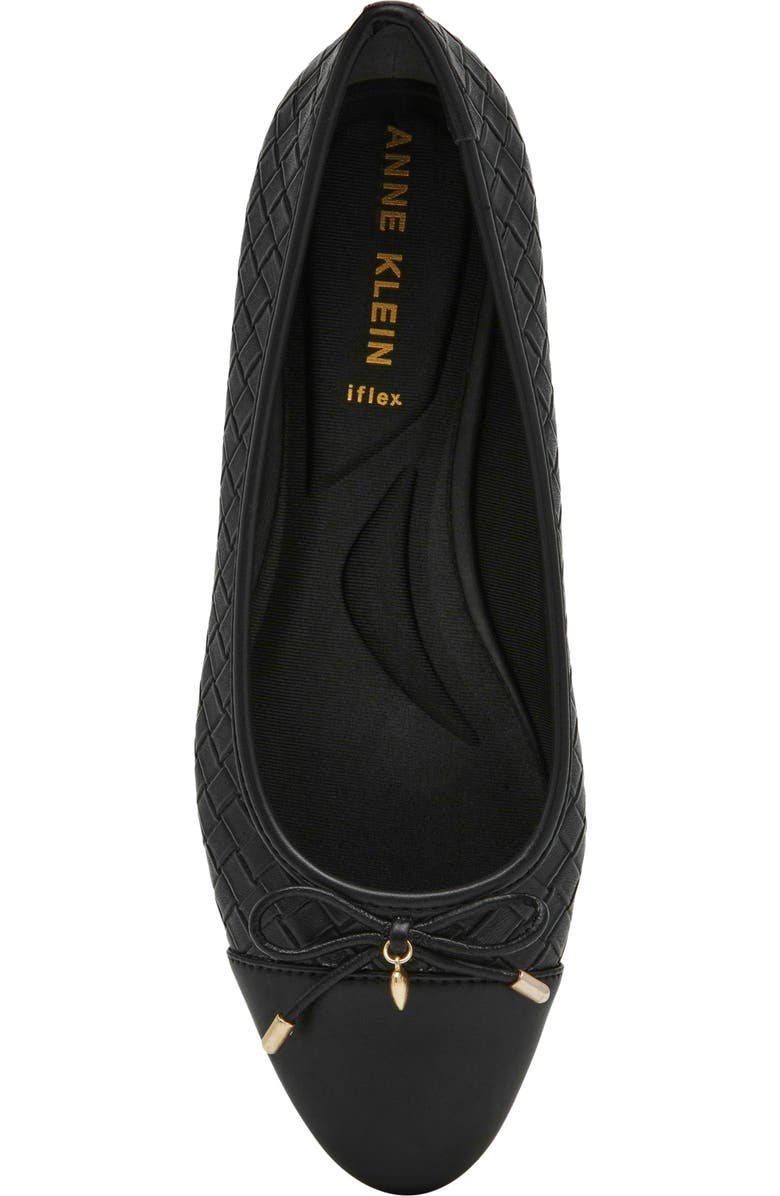 Anne Klein Luci Cap Toe Ballet Flat, Alternate, color, Black
