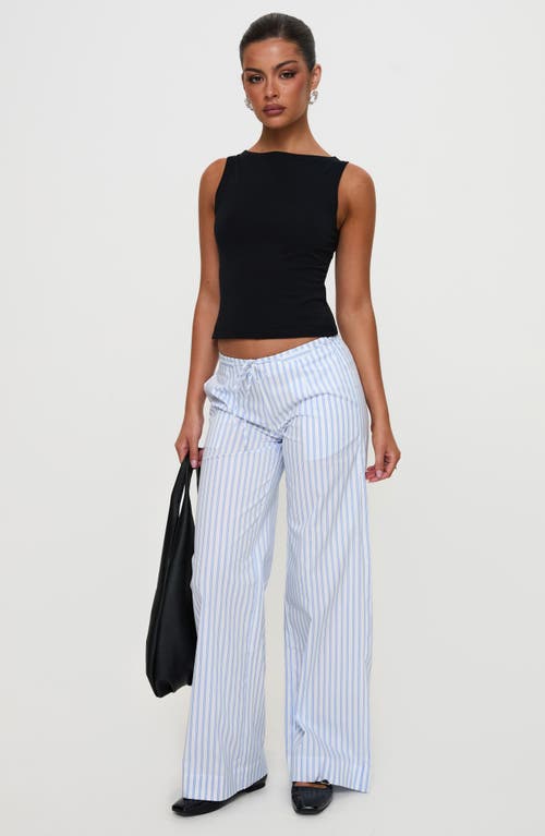 PRINCESS POLLY PRINCESS POLLY COLLIED STRIPE WIDE LOW RISE LEG DRAWSTRING PANTS