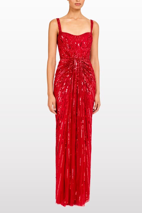 Chrissy Sequin-Embellished Dress