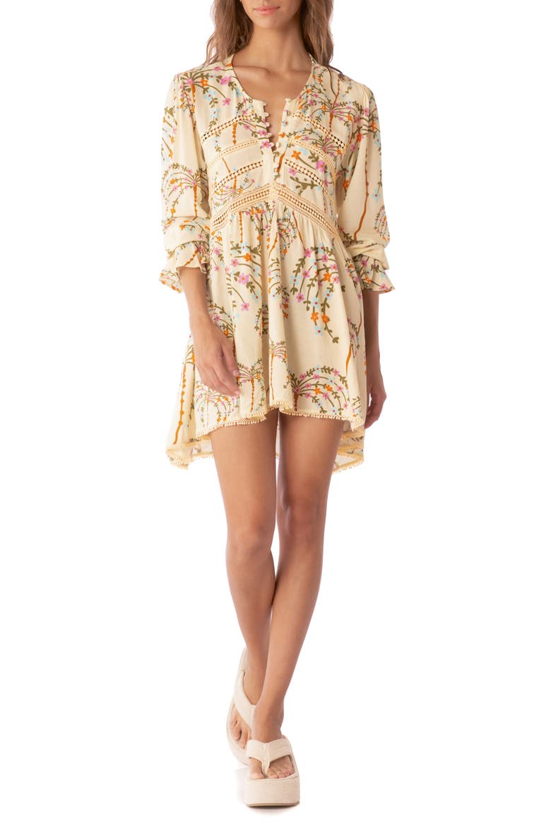 Boho Cover-Up Dress, Main, color, OPEN WHITE