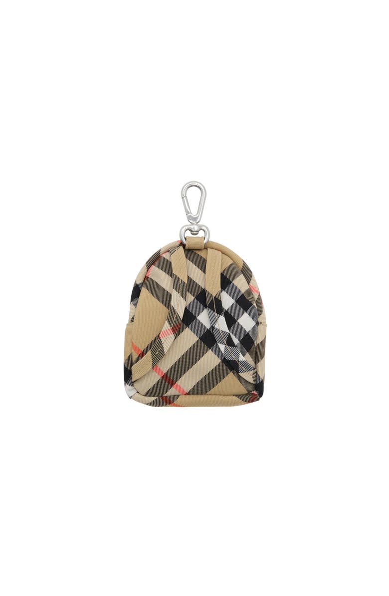 Burberry Check Backpack Charm, Alternate, color, Sand Beige