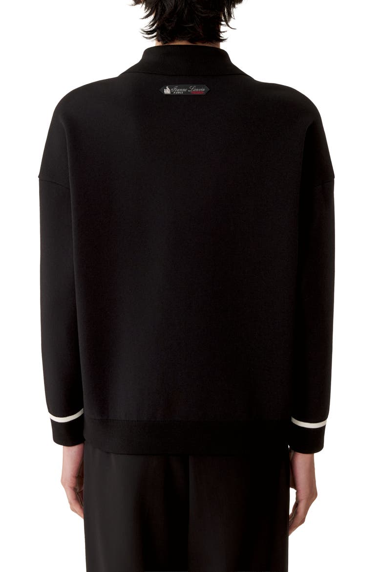 Zip Jacket In Silk And Cotton Jacquard, Alternate, color, Black/Ecru