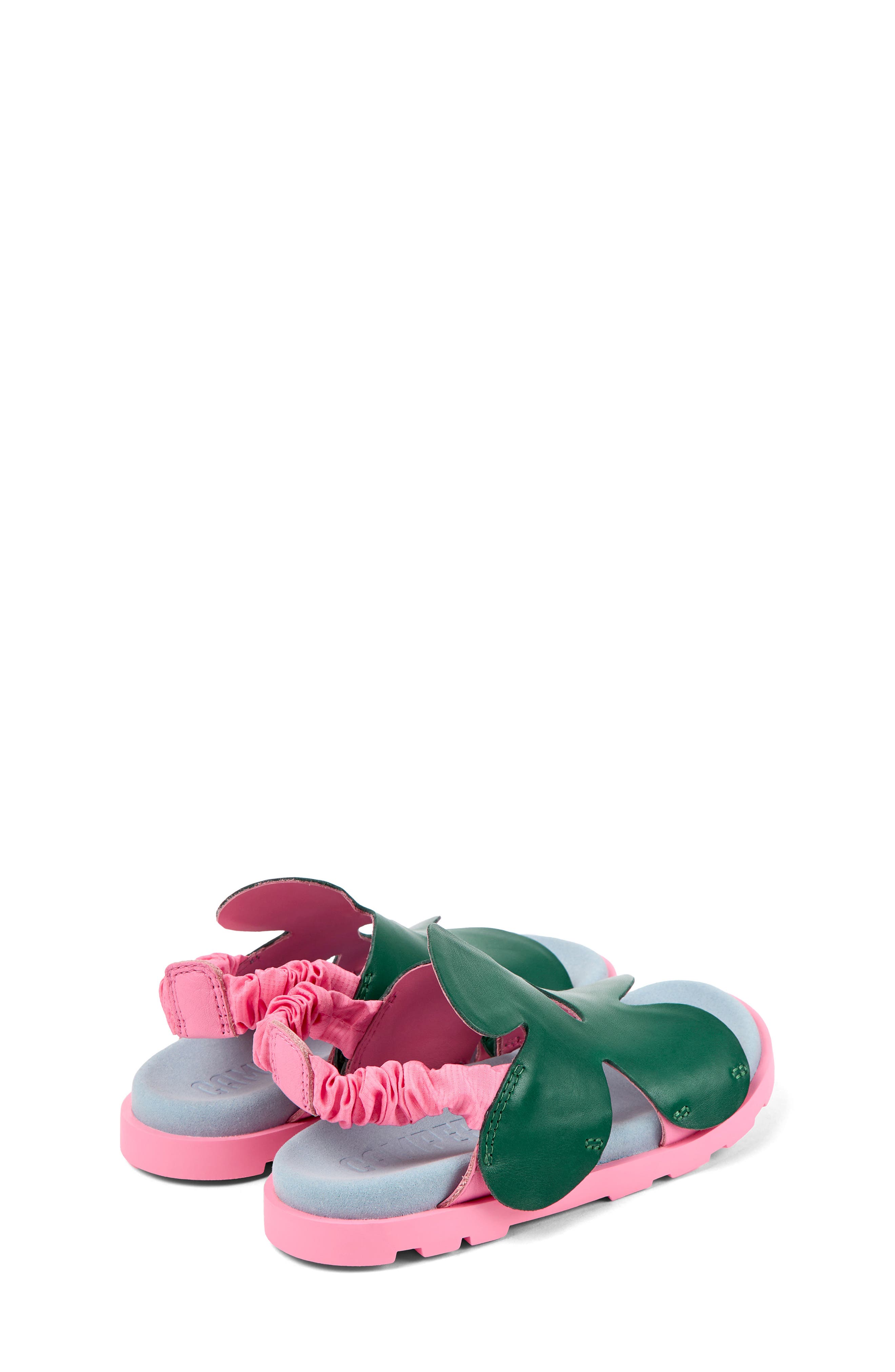 Kids' Brutus Flower Slingback Sandal, Alternate, color, DARK GREEN