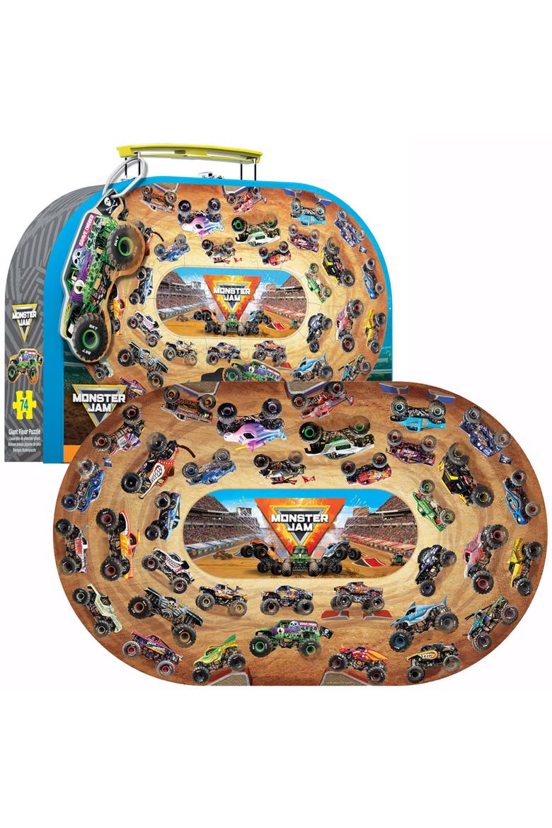 Monster Jam Giant Floor Puzzle 74Piece, 39"X24" Carry Case, 4+, Alternate, color, Multicolored