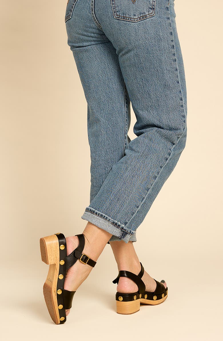 Charlotte Stone Allie Clog Sandal, Alternate, color, Black Stud