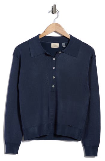 Elie Elie Tahari Solid Polo Sweater In Blue