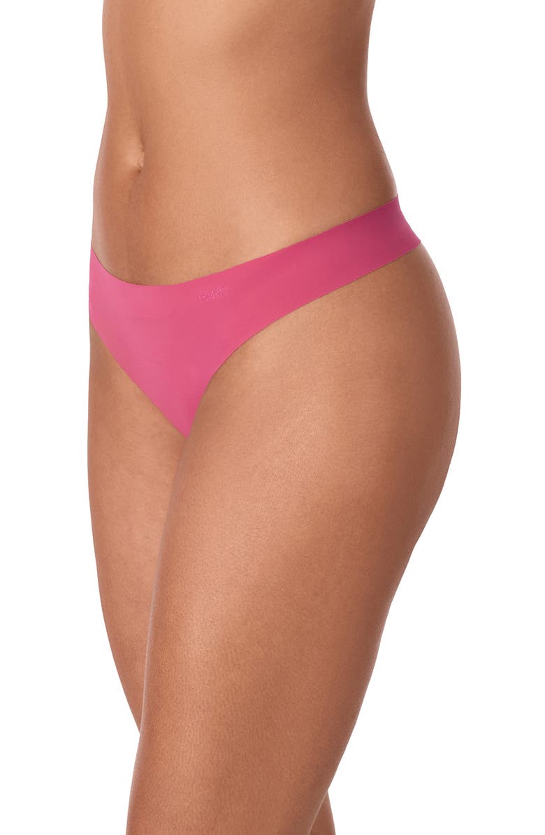 DKNY Litewear Cut Anywhere Thong, Alternate, color, Dark Rose