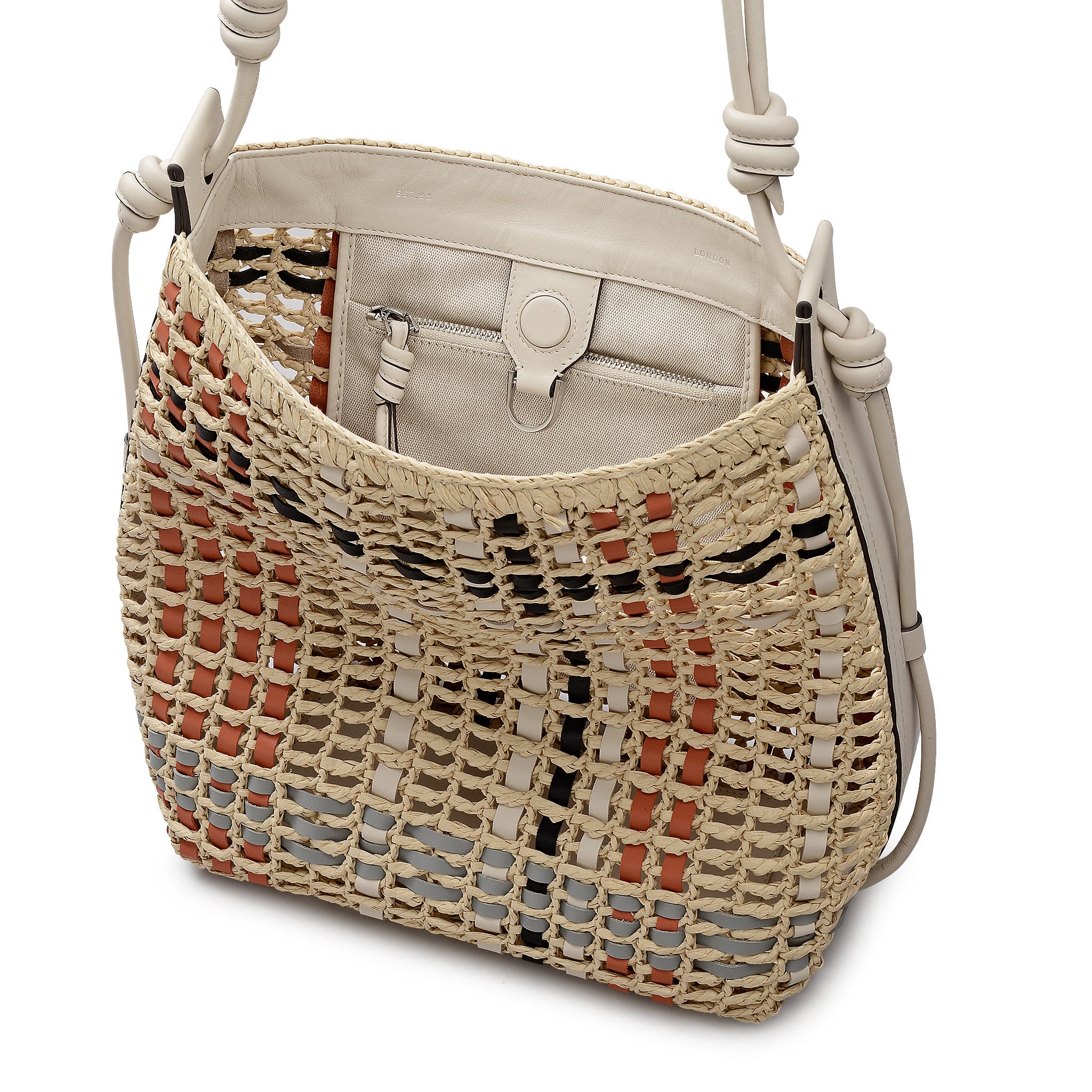 Radley The Camden - Raffia Check Medium Open Top Woven Shoulder Bag, Alternate, color, Natural