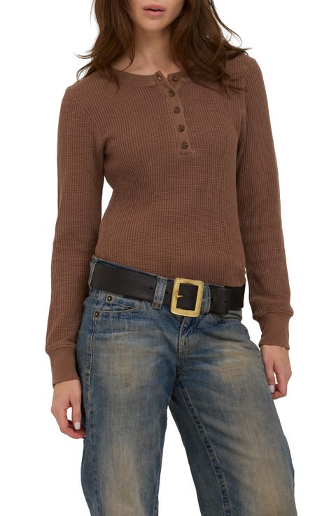 Coastal Waffle Knit Henley