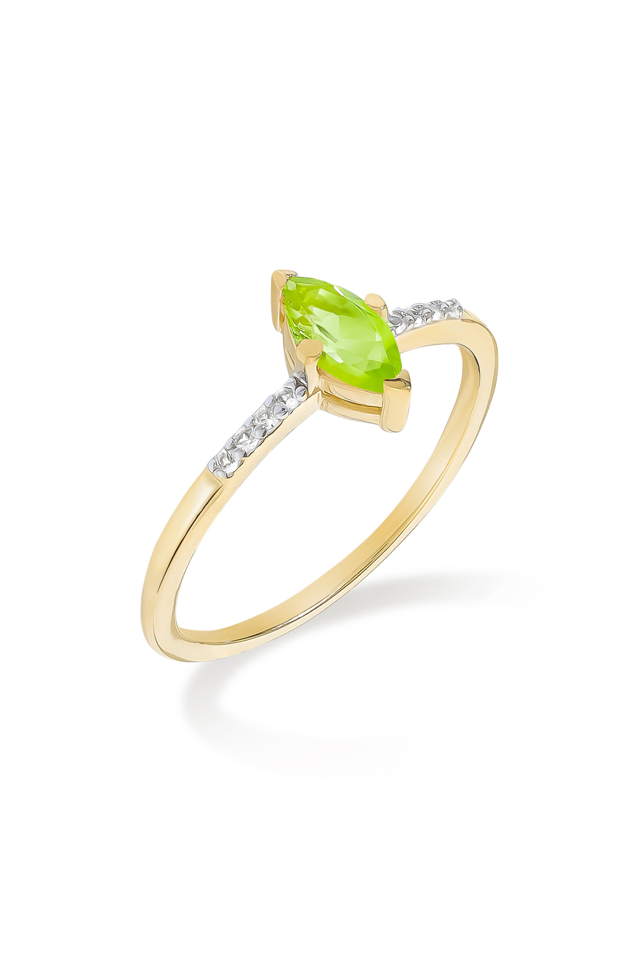 YS GEMS Marquis Gemstone Ring