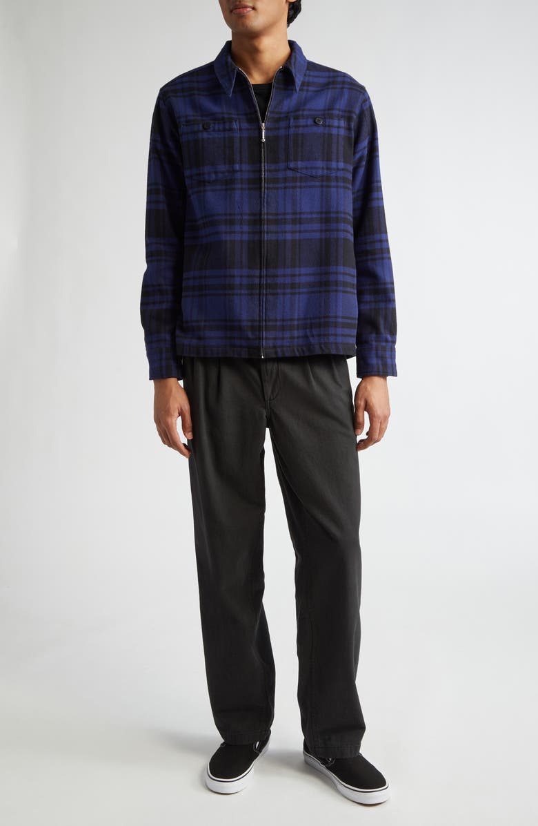 Noah Double Pleat Cotton Pants, Alternate, color, Black