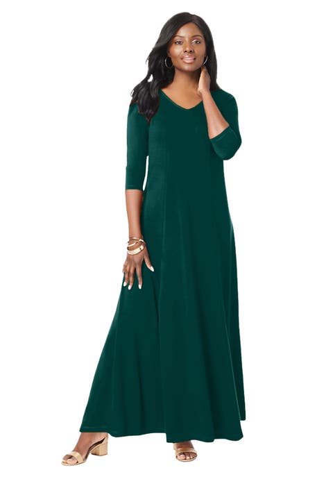 Double-V Maxi Dress (Plus)