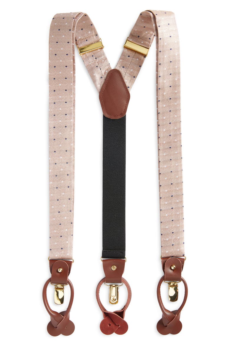 Diamond Silk Suspenders, Main, color, TAN