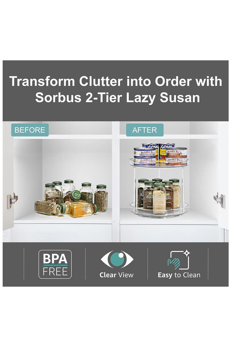 Set of 2 2-Tier Lazy Susan Organizers, Alternate, color, NO COLOR