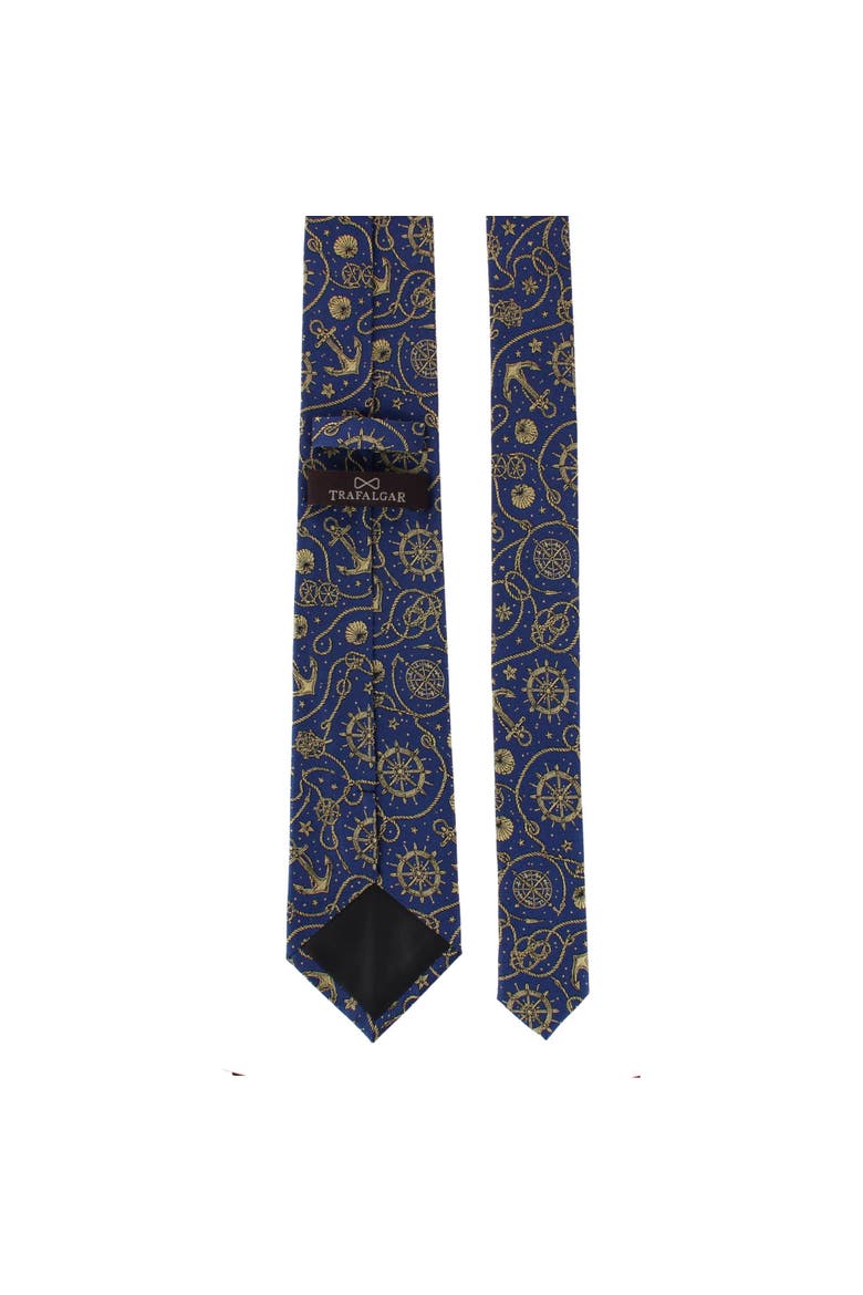 Nautical Wonders Silk Novelty Necktie, Alternate, color, Navy