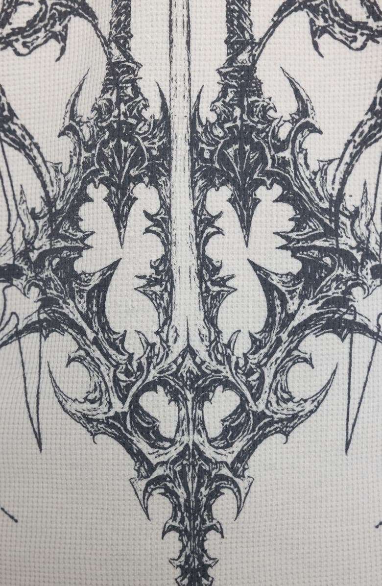 JADED LONDON Kasper Digital Print Long Sleeve Thermal T-Shirt, Alternate, color, Cream