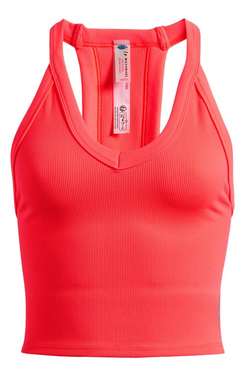 Free People All Clear Crop Racerback Tank In Red